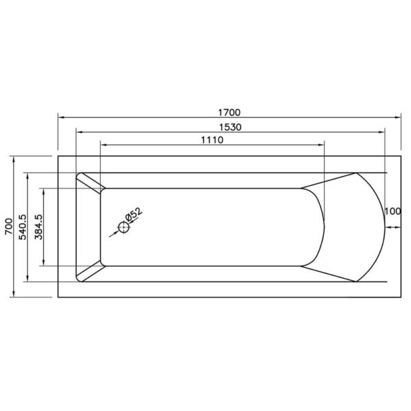 Eden Single Ended Bath (Standard Spec) - 1700 x 700mm & 1700 x 800mm - Image 3