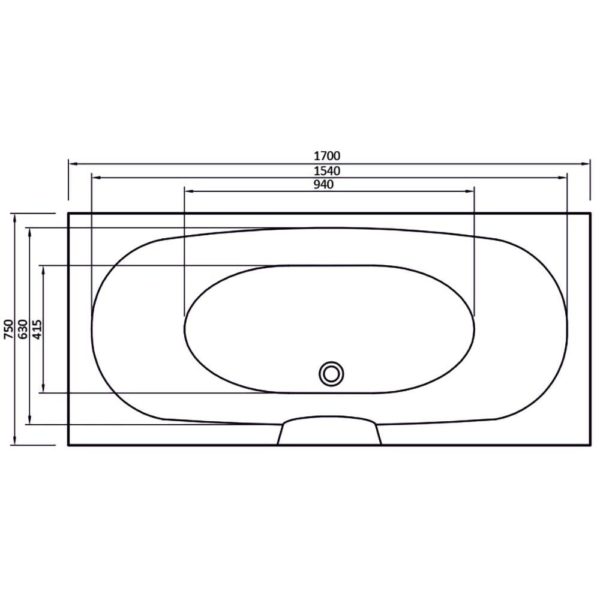 Nebraska Double Ended Bath (Superspec) - 1700 x 750mm & 1800 x 800mm - Image 3