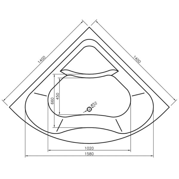 Colorado Corner Bath & Panel (Standard Spec) - 1400 x 1400mm - Image 3