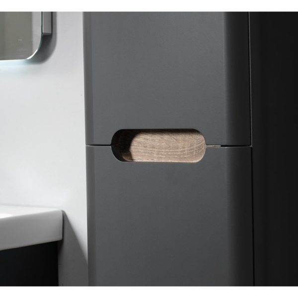 Roma 60 Wall-Hung Base Unit & Basin with Optional Column - Graphite - Image 3