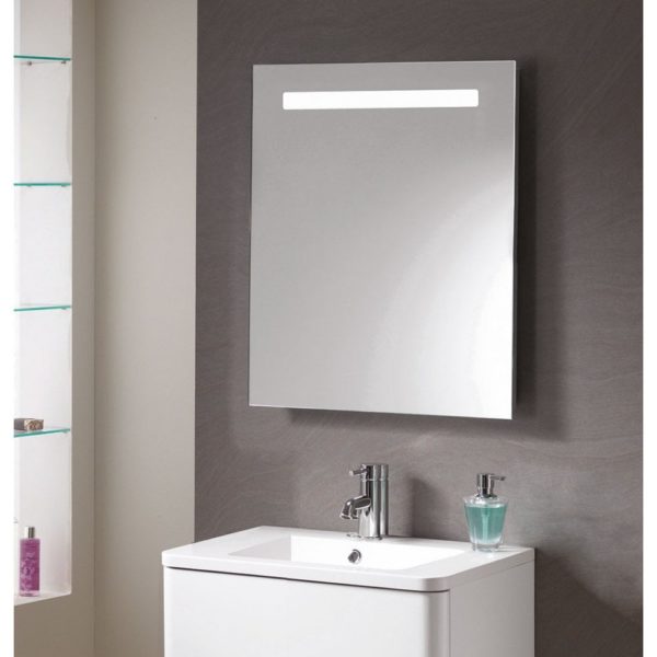 Portland Mirror with Integrated LED Light Strip, Anti-Mist Pad & Sensor Switch - 600 x 700mm - Image 2
