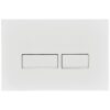 Nevada Square Push-Button & Plate - White (For Ascent Pneumatic Cistern & Frames)
