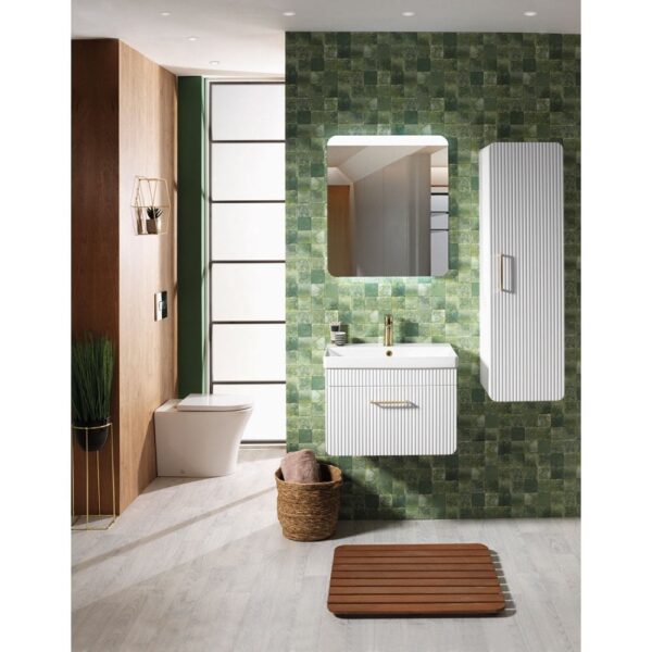 Naxos 60 Wall Hung Base & Basin - Matt White - Image 2
