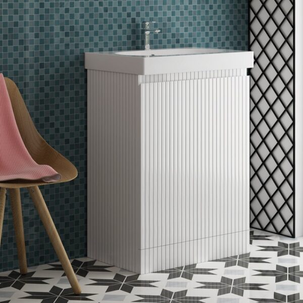 Evora 600mm Base Unit & Basin - Gloss White