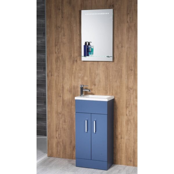 Eden 400mm Base Unit & Basin - Dusty Blue - Image 2