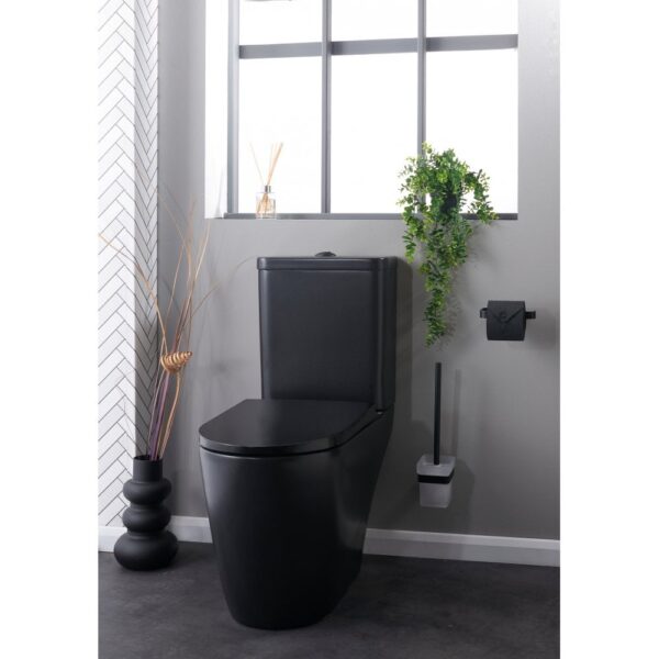 Utah Matt Black Close Coupled Open-Back WC, including Soft Close Seat - Image 2