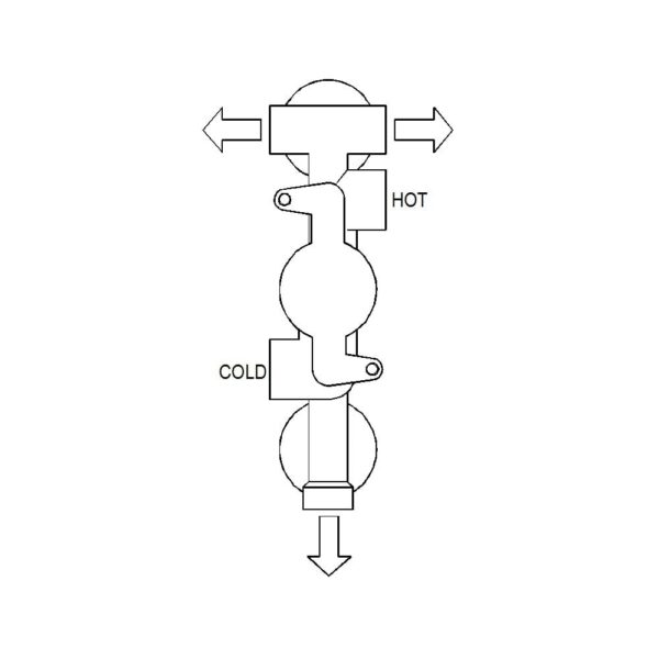 Tuscany Triple Thermostatic Shower Valve with 2 Outlets (controls 2 function) - Gunmetal - Image 2