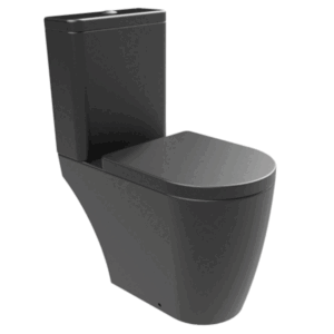Utah Matt Black Close Coupled Open-Back WC, including Soft Close Seat