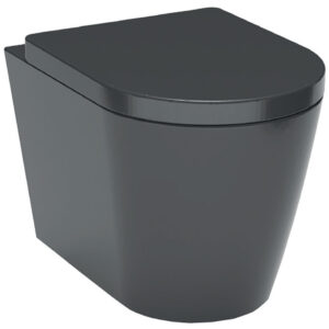 Utah Matt Black Wall-Hung Pan & Soft Close Seat